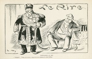 Le Rire 插图，07/27/12 - Confidence au bey - Colonization - Fallieres Armand (1813-1941)，Naceur Bey (Mohamed el-Naceur Bey) (1855-1922)（雕刻） 作者 露西安·梅蒂（Lucien Metivet）