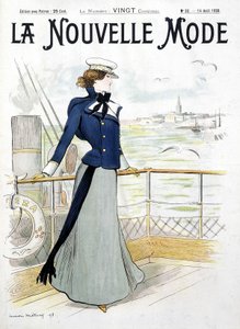 航海：船甲板上的女人——L. Metivet 画的“La Nouvelle Mode” 作者 露西安·梅蒂（Lucien Metivet）