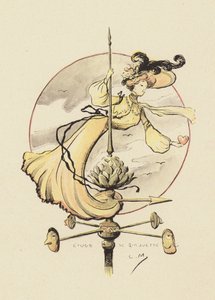 研究风向标（彩色石版画） 作者 露西安·梅蒂（Lucien Metivet）