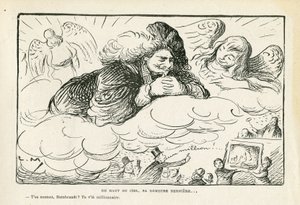 Le Rire 插图，21/06/13 - 从天而降，他最后的安息之地（版画） 作者 露西安·梅蒂（Lucien Metivet）
