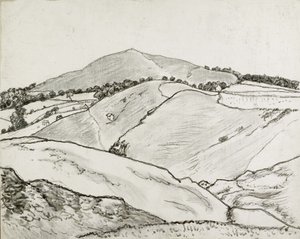 Cefn Bryn，1933年（黑色粉笔和帆布上的油洗） 作者 卢西安·皮萨罗（Lucien Pissarro）