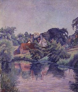 斯托尔河，斯特拉特福-圣-玛丽 作者 卢西安·皮萨罗（Lucien Pissarro）