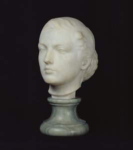 简-普佩莱（1878-1932）的头像 1897年（大理石）。 作者 露西恩·施耐格（Lucien Schnegg）