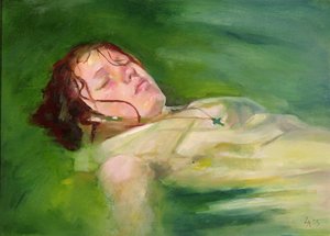 漂流的女孩，2004 年（布面油画） 作者 露辛达·阿伦德尔