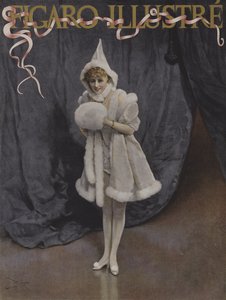 圣诞节人的女孩（圣诞老人的女儿）。封面的光辉费加罗，1894年12月 作者 Lucius Rossi