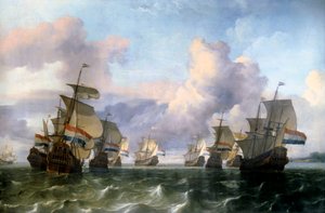 印度公司的荷兰翼。鲁道夫-巴克海森（1631-1708）的画作，Ec.冬青。