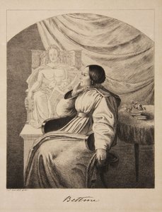 作家贝蒂娜-冯-阿尼姆（Bettine von Arnim）的肖像，1785-1859，女，布伦塔诺，1838年。