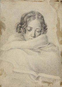 作家贝蒂娜-冯-阿尼姆（Bettine von Arnim）的肖像，1785-1859年，女，布伦塔诺，约1809年。
