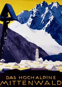 阿尔卑斯山上的米滕瓦尔德，约1930年。 作者 路德维希·霍尔文