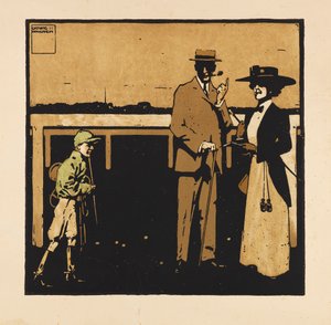 来自《赛马》作品集。12张赛马图片，1909年。 作者 路德维希·霍尔文