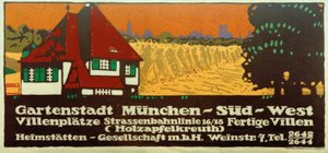 Gartenstadt München-Süd-West / Villenplätze / Straßenbahnlinie 16/18 / Fertige Villen (Holzapfelkreuth) / Heimstätten-Gesellschaft m 作者 路德维希·霍尔文