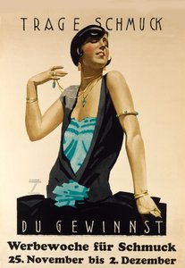 佩戴珠宝--它将赢得胜利。广告珠宝周，约1925-1928年。