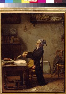 Scientist at work by Knaus, Ludwig (1829-1910). Oil on wood. State A. Pushkin Museum of Fine Arts, Moscow 作者 路德维希·克瑙斯
