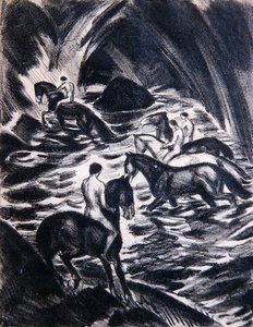 青年人骑马（平版） 作者 路德维希·冯·霍夫曼