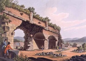 以弗所戴安娜神庙大画廊的一部分，板块42来自《奥斯曼帝国的风景》，由R. Bowyer出版。 作者 路易吉（继）梅耶尔