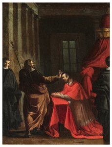 North Transept, Altar of San Rocco 1635, 45, Genovesino 1645, Signatura del Cardinal, Painted lower right