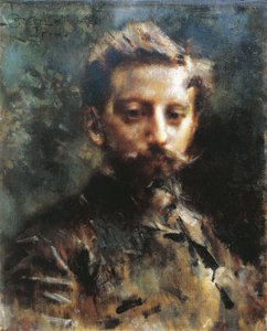 普里莫·莱维肖像，c.1880（布面油画） 作者 路易吉·康科尼（Luigi Conconi）