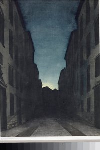 道路透视图（水彩，约 1825 年） 作者 路易吉·加里波