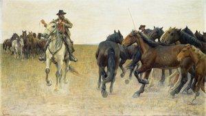 皮桑平原上的马匹（布面油画 作者 路易吉奥利