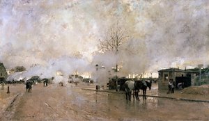 1885年在巴黎赛道上吸烟。
