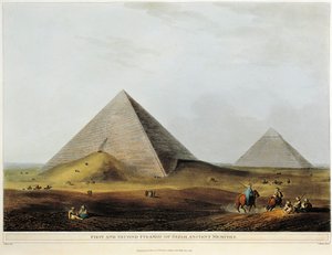 建在埃及Menuf运河沿线古代废墟上的阿拉伯住宅，来自Luigi Mayer的《埃及风景》，雕版印刷。 作者 路易吉·梅耶（Luigi Mayer）