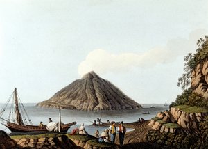 斯特隆博利岛--载于 "奥斯曼帝国领地、欧洲、亚洲和一些地中海岛屿的风景"，作者路易吉-迈尔，伦敦 作者 路易吉·梅耶（Luigi Mayer）