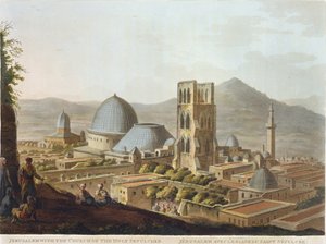 耶路撒冷与圣墓教堂，从“巴勒斯坦的景色”，酒吧3。作者：Robert Bowyer（1758-1834）1803（aquatint） 作者 路易吉·梅耶（Luigi Mayer）