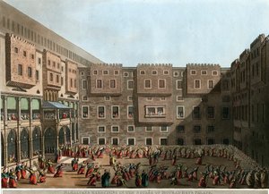 "" 马穆鲁克人在穆拉德·贝宫广场上锻炼) Luigi Mayer 的石版画 (1755-1803) - 1802 尺寸 22.9x31.6 cm 私人收藏 作者 路易吉·梅耶（Luigi Mayer）