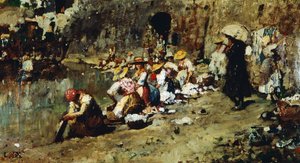 唐-安东尼奥的诱惑》，作者路易吉-诺诺（1850-1918 年），油画。