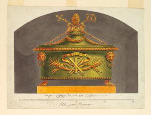 绘画，遗物的石棺，约 1825 年