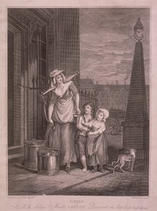 女仆下面的牛奶》，《伦敦的呼声》，约1795年 作者 路易吉·夏瓦尼蒂（Luigi Schiavonetti）