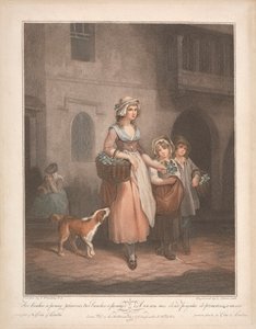 报春花卖家，两束便士报春花，两束一便士…… 作者 路易吉·夏瓦尼蒂（Luigi Schiavonetti）