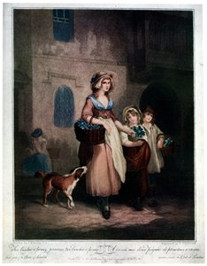 两束一分钱，报春花，两束一分钱，1793年，1929年 作者 路易吉·夏瓦尼蒂（Luigi Schiavonetti）
