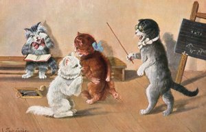 幽默猫明信片（彩色石版印刷） 作者 路易斯·施罗普勒