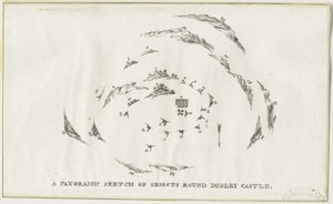 达德利--达德利城堡地区的全景：石版画，nd [约1825年] （印刷品）。 作者 卢克·布克