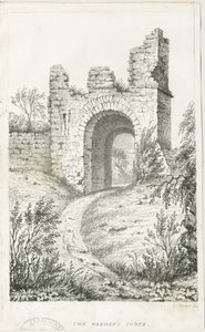 达德利城堡--"典狱长之塔"：石版画，nd [c 1825] (印刷品) 作者 卢克·布克