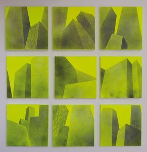 建构系列 I - IX，2014 年（丙烯酸画布）