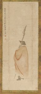 身着红衣的站立者