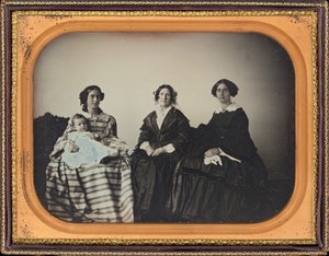 母亲、孩子和两个女人的肖像，约 1850 年（照片1850 年（照片） 作者 路德霍尔曼黑尔