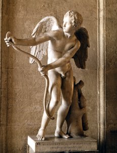 Eros (Cupid) with the bow (1753) replica of the Eros de Thespies by Lysippe. Capitol Museum, Rome.