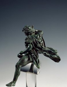 希腊艺术：“马其顿亚历山大大帝（公元前 356-323 年）在马背上的国王”，公元前 4 世纪西西奥尼（公元前 395-305 年）的 Lysipus 青铜雕塑。 意大利罗马国立朱利亚别墅博物馆