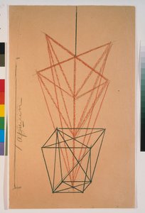 花盆中的天竺葵Fernand Crommelynck（1886-1970 年）的剧本《Le cocu magnifique》草图。Lyubov (Lyubov) Sergeyevna Popova（1889-1924 年）的作品，纸上铅笔 作者 柳博夫·谢尔盖维娜·波波娃