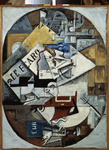 静物（《费加罗报》） Lyubov (Lyubov) Sergeyevna Popova（1889-1924 年）的画作，布面油画 作者 柳博夫·谢尔盖维娜·波波娃