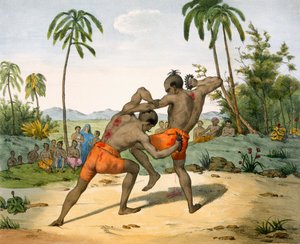 携带武器的摔跤手，1827-35 作者 我本努夫