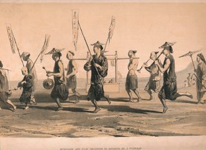 葬礼前的乐师和旗手》，约1860年。