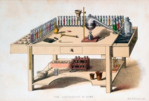 业余化学家的实验室工作台，1860年