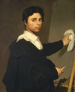 年轻人时的Ingres，约1850-60年（布面油画） 作者 古斯塔夫·希克特夫人