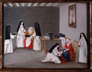 皇家港尚普修道院的修女们照顾病人（绘画 作者 Madeleine (attr. to) 布洛涅