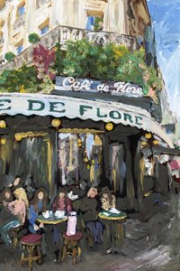 Café De Flore，2019（丙烯颜料，档案颜料印刷品）