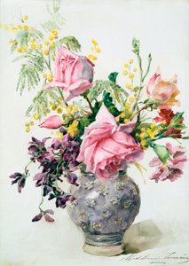 玫瑰花瓶》，约1865-1928年 作者 马德琳（Madeleine Jeanne Lemaire）